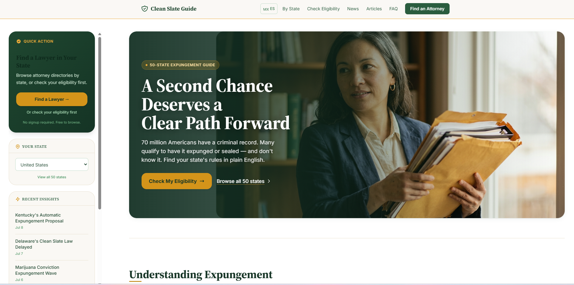 Screenshot of Clean Slate Guide